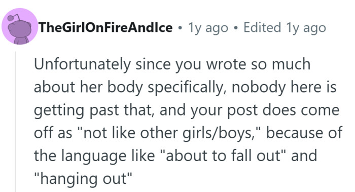 They weren’t wrong—once the focus shifts to someone’s body, the argument loses any claim to fairness.