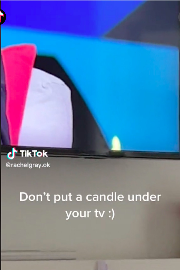 Opening remarks: “Don’t put a candle under your TV.” Okay, got it, but why would someone place it there in the first place?