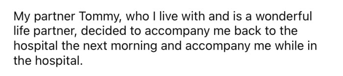 When she had to go back the next morning, her lovely partner accompanied her.