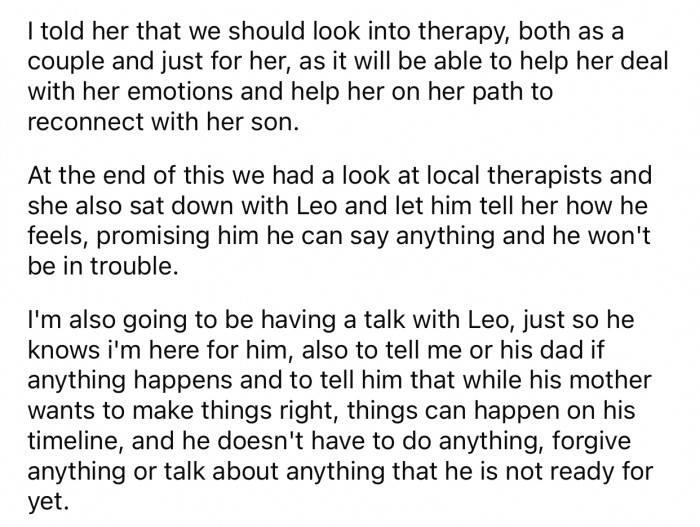 OP and his wife considered trying therapy to help with the problem.