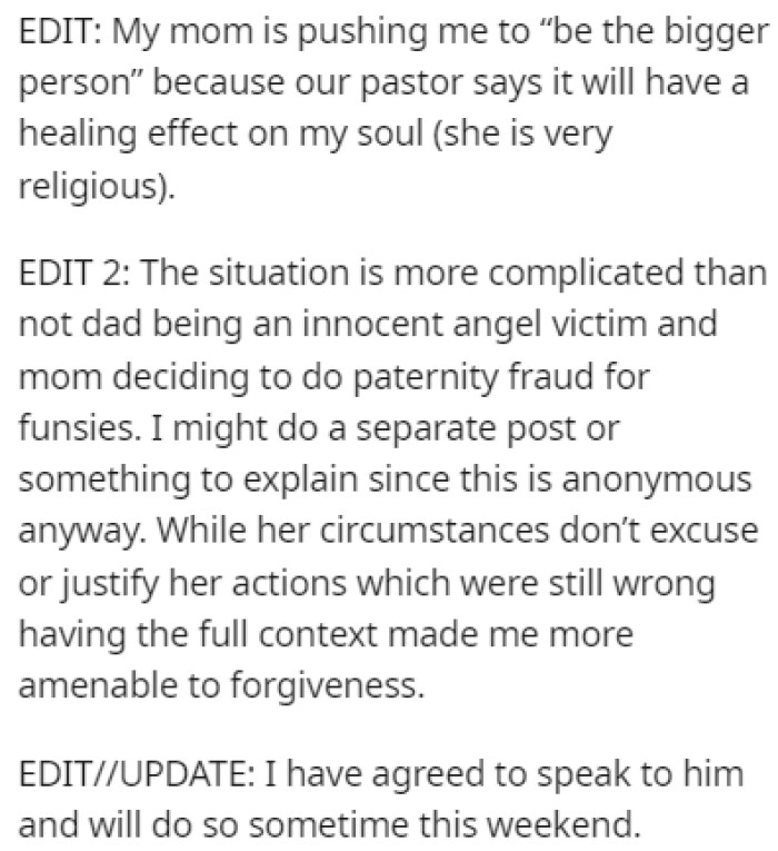 OP provided an edit to the story, explaining a few more things