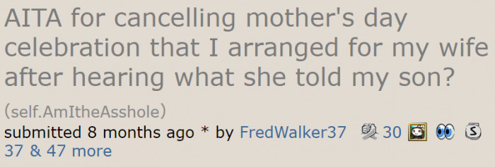 A man looked for objective answers from the AITA community.