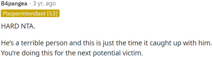 Retribution for a Terrible Person