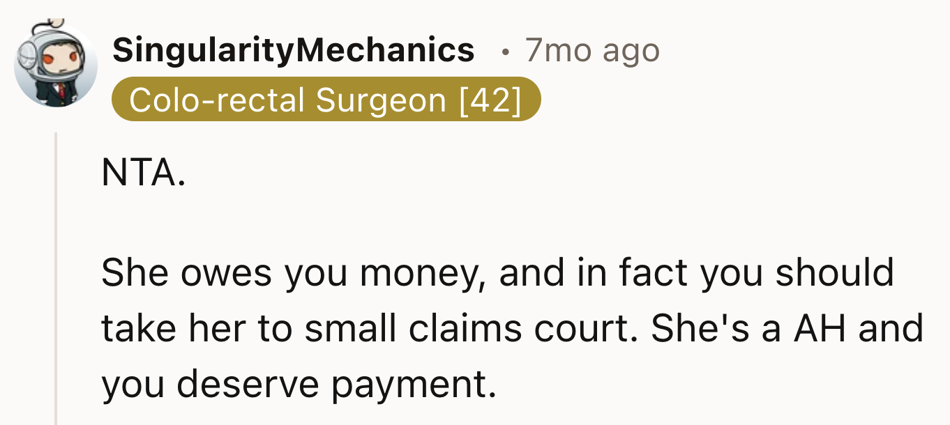 OP Could Even Take Her SIL to Court Over the Debt