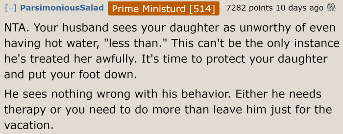 We do hope he goes to therapy, because he's a terrible father.