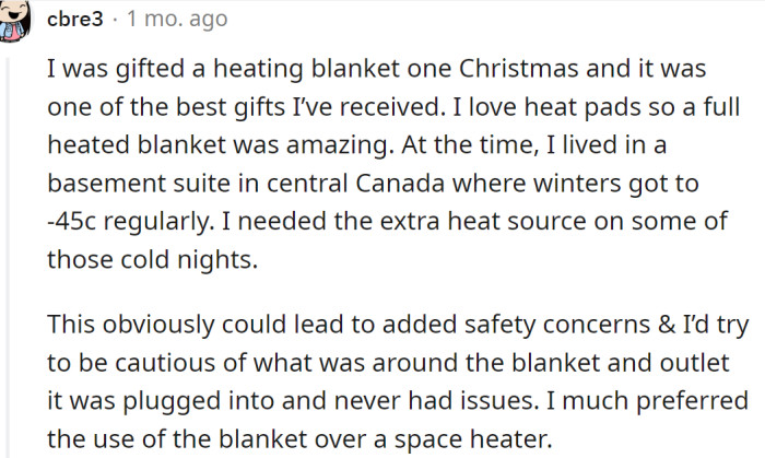 Heated blankets are amazing.