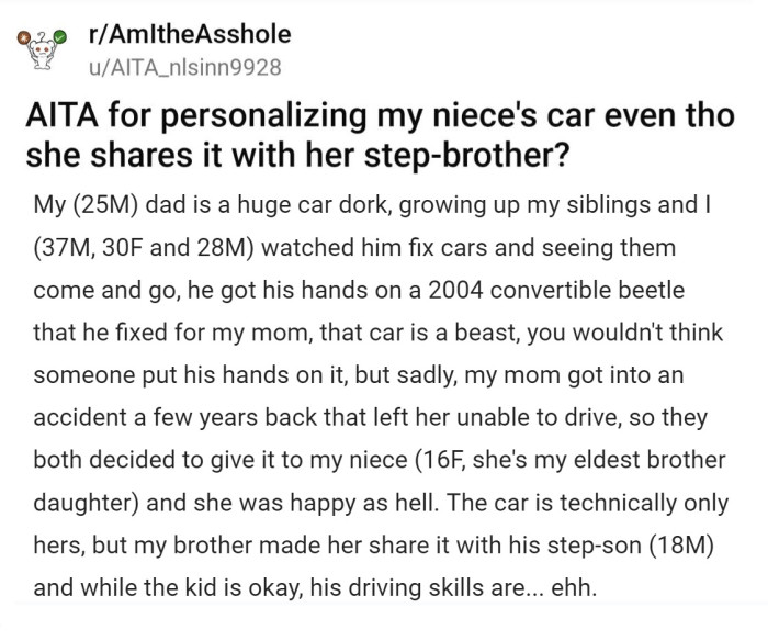 OP starts off by explaining that he and his 3 siblings grew up watching their 