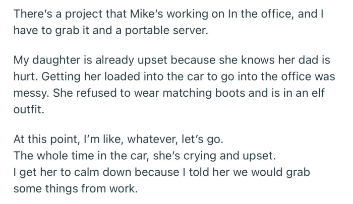 OP had no option but to take her daughter to work, and it was challenging all the way