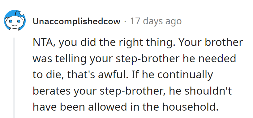Removing the bully was the right move. Nobody needs a toxic roommate.
