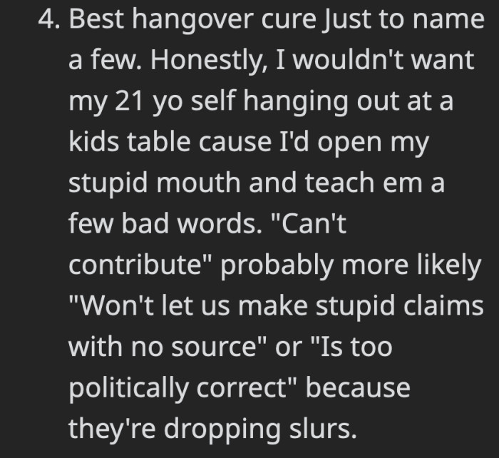 then he should let the adults know how he’ll be speaking to them