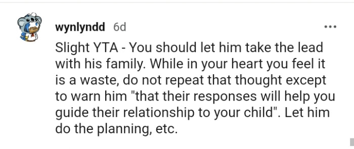 Let him be the one to do the planning