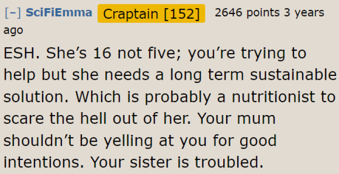 Both the mom and the unhealthy daughter should know better.