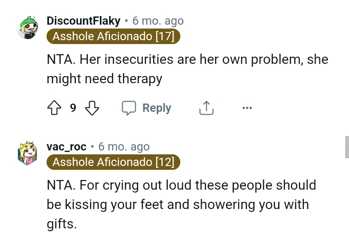 Her insecurities are her own problem