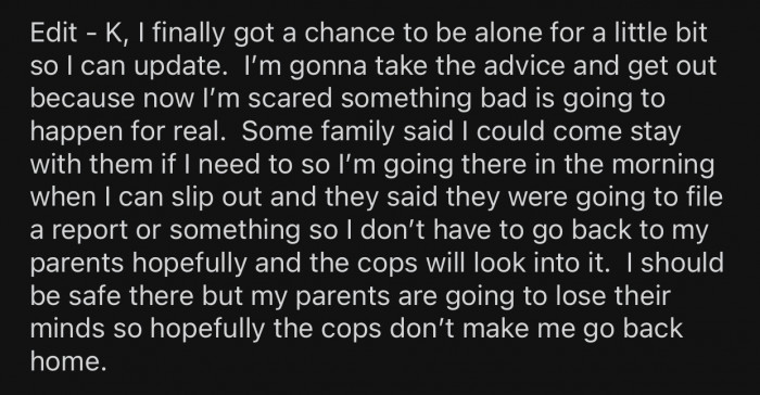 OP added an “Edit” at the end to provide more context about the situation: