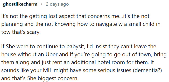 It’s not the getting lost aspect that concerns this Redditor