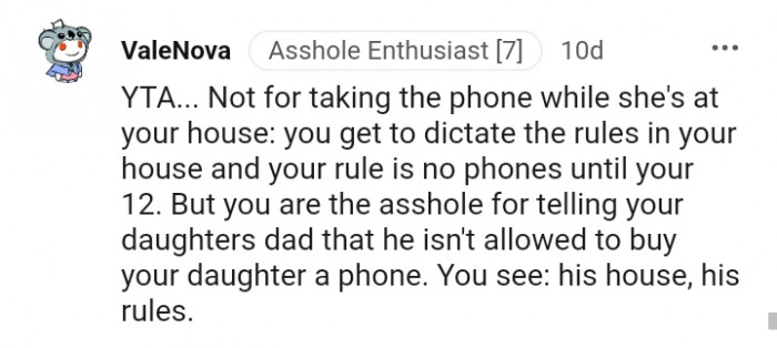 It's his house and it's his rules