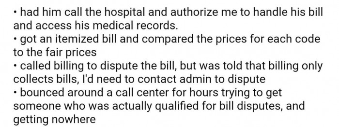 She details each step she took, and how she was 