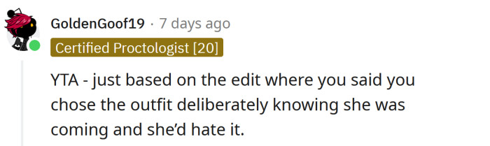 The outfit choice was no accident.