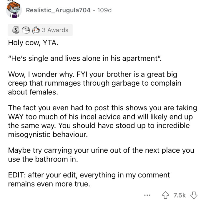 OP shouldn't have felt the need to take this issue to Reddit.