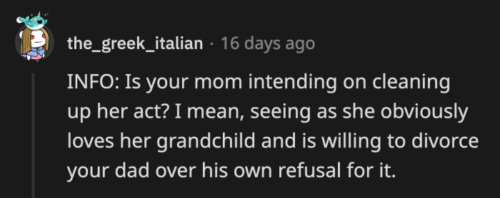 How is OP's mom handling the changes in her life so far?