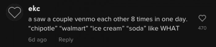 Venmo each other 8 times in a day