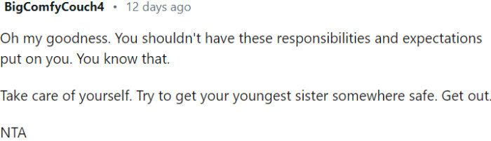 OP should release the burdens that shouldn't be his.