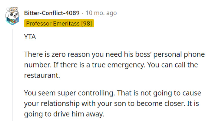 It's time to ease off the control.