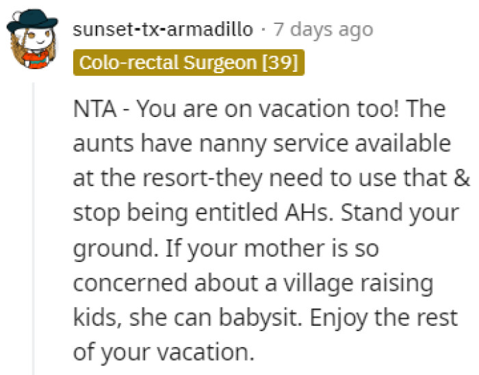 If she has a problem with it, she can do it