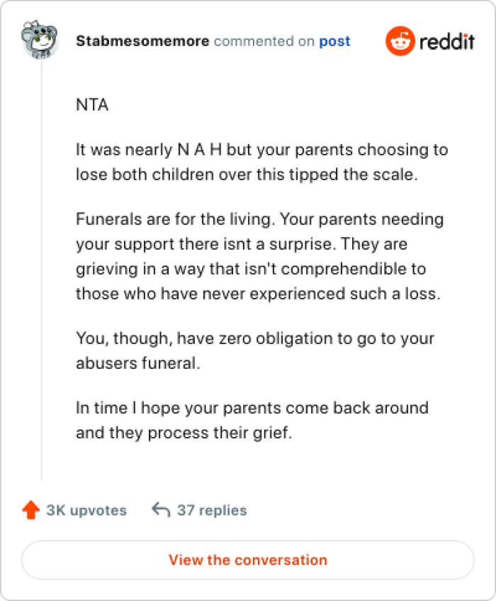 Many of us definitely agree that OP is NTA here.