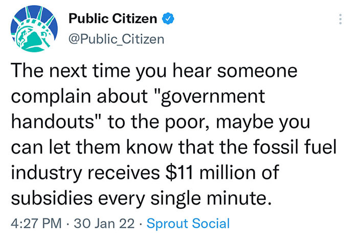 19. Government handouts to the poor