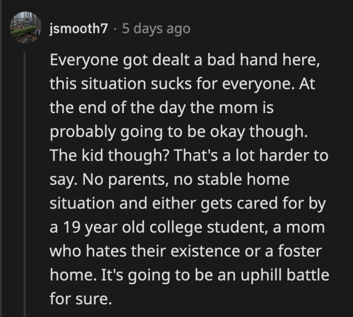 It's an awful situation for everyone, especially for the two-year-old who can't fully understand where her parents are and why she's no longer living at home.