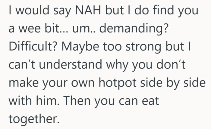 A bit blunt, but the idea of side by side meals does try to meet both needs halfway.