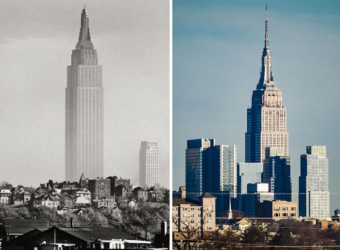 "I Tried Taking A Modern Version Of This Photo Of The Empire State Building From 1941"