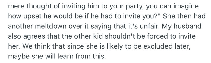 OP’s husband also agrees that Bob shouldn’t be forced to invite her