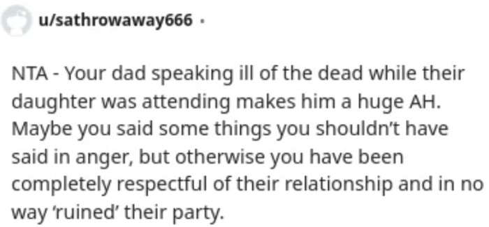 The inconsistency in OP's father's behavior.