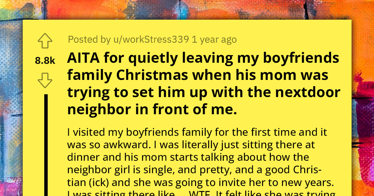 Lady Slips Out Of Boyfriend's Family Dinner As Mother Plots Matchmaking Scheme With Neighbor Right Before Her Eyes
