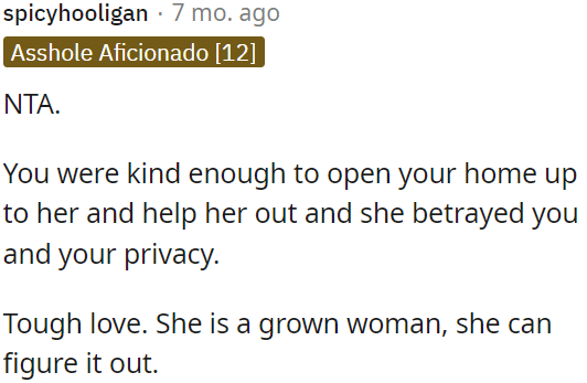 She's capable of figuring things out on her own as an adult.