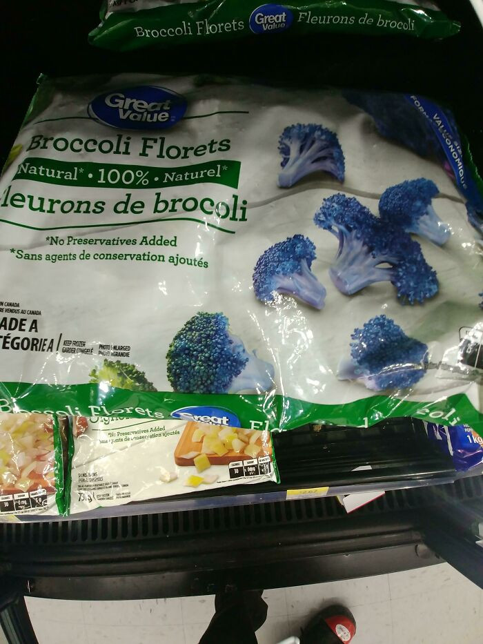 "Shiny Broccoli, Wonder What The Blue Ones Taste Like?"