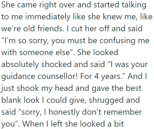 She approached the OP, starting a conversation:
