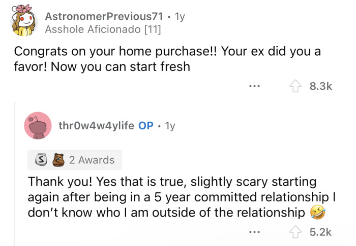 Here's how the Reddit community reacted to u/thr0w4w4ylife's update: