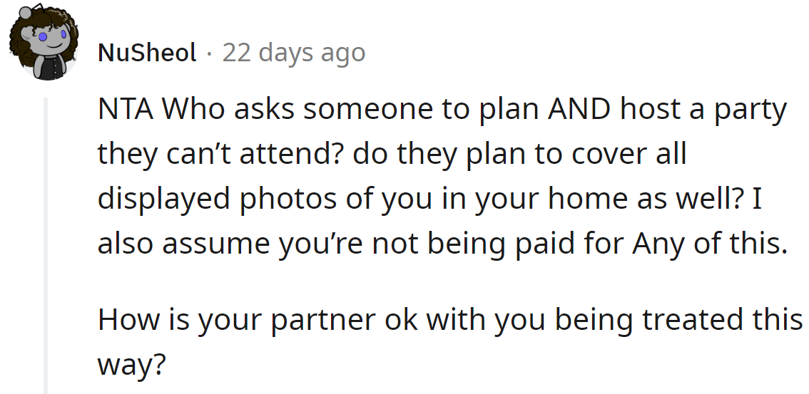 Her partner is not supportive...