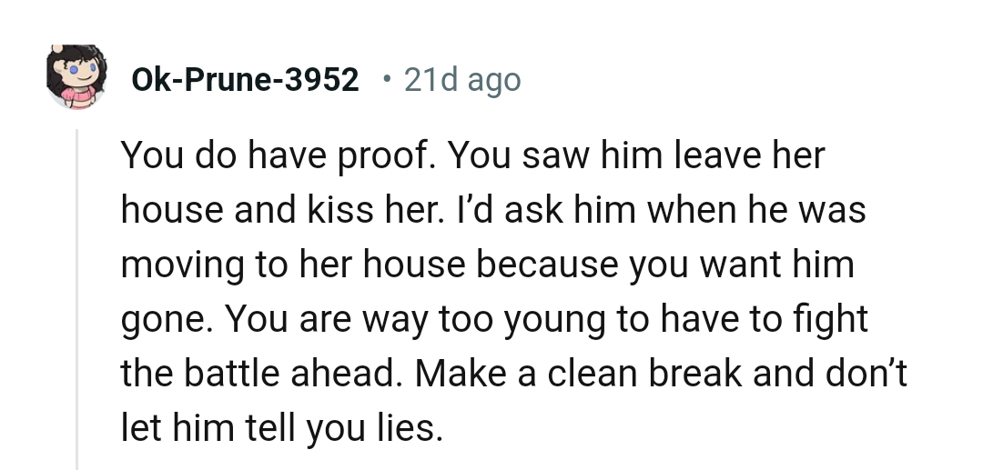 The OP shouldn't let him tell her lies