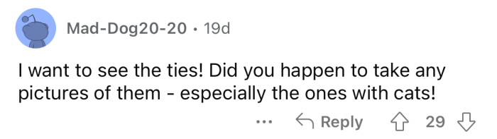 Okay, but we need to see the ties!