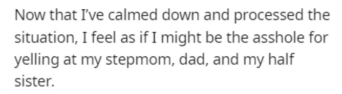 OP Thought That She Overreacted, So She Turned to Reddit for Help