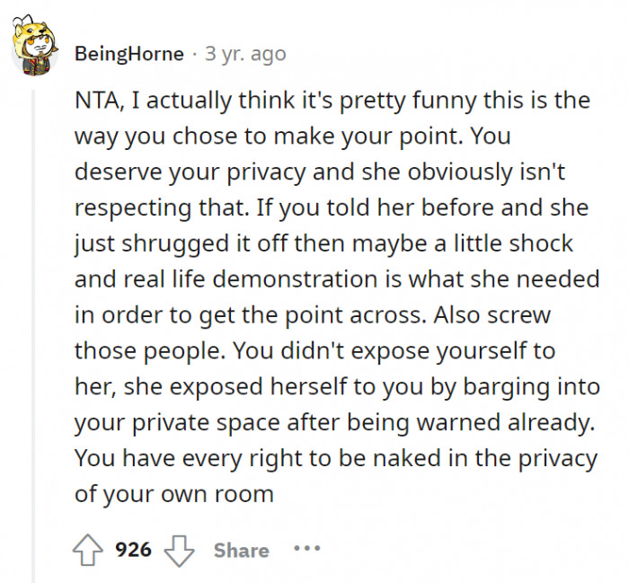 She wasn't getting the message clearly; OP had to do something, and so he did!