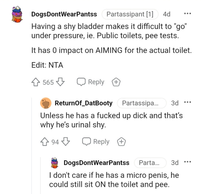 He needs to learn to aim for the actual toilet