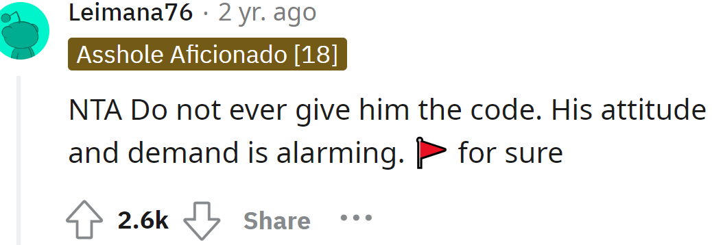 The boyfriend's behavior is alarming