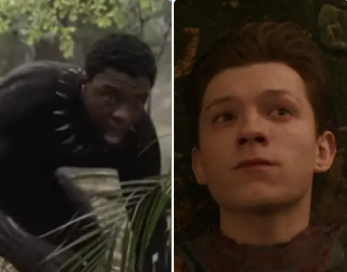 2. In Avengers: Infinity War, when Black Panther and Spider-Man are dusted: