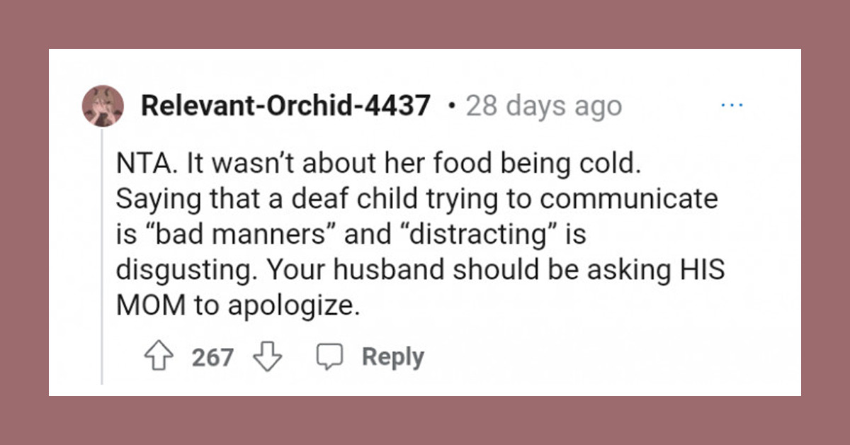 Woman Faces Off With Her MIL For Taking A Dig At Her Deaf Child