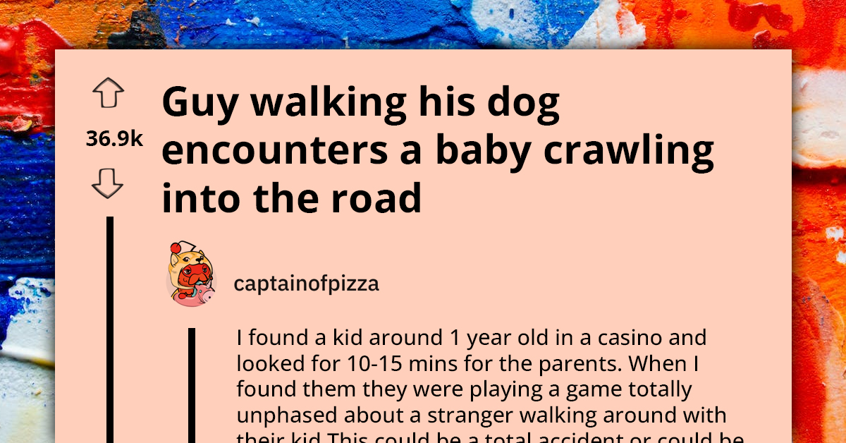 Man Encounters Shocking Scene While Taking Dog For Stroll - Baby Crawling On Sidewalk With No Parents In Sight